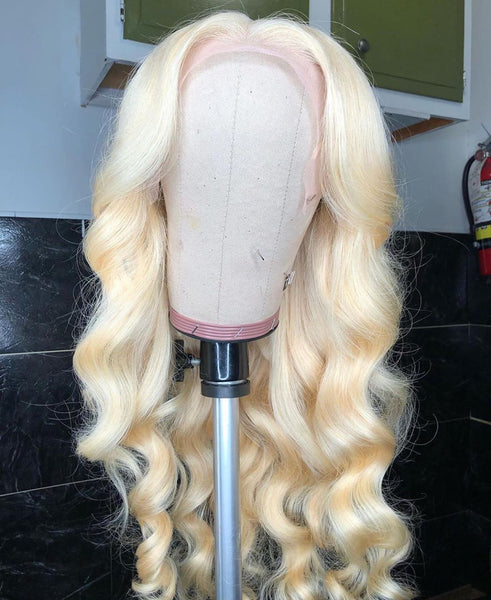 Middle Part Body Wave Brazilian 613 Blonde Pre Plucked