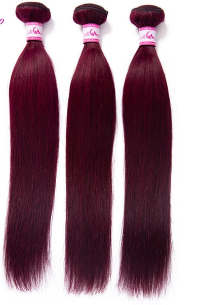 Brazilian Straight Burgundy Hair Bundles 1/3/4 Bundles